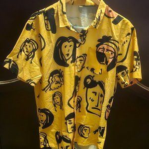 ROMWE Prep Guys  Face Print Shirt